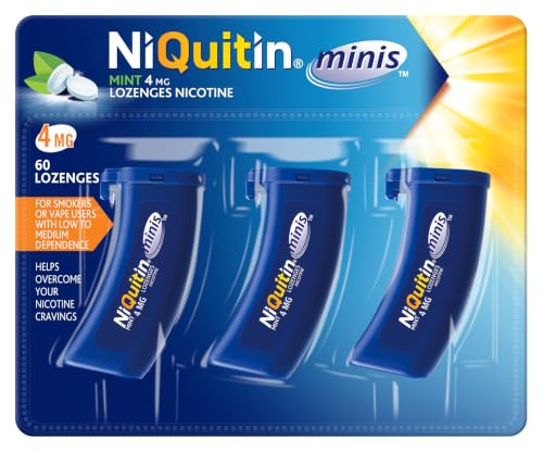 NiQuitin Minis Mint Nicotine Lozenges 4mg, Pack of 60