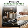 NutriChef 5 QT Stainless Steel Stew Pot - Triply Kitchenware Stew Pot with Glass Lid - DAKIN Etching Non-Stick Coating, Scratch-resistant Raised-up Honeycomb Fire Textured Pattern - NutriChef NC3PCAS #3