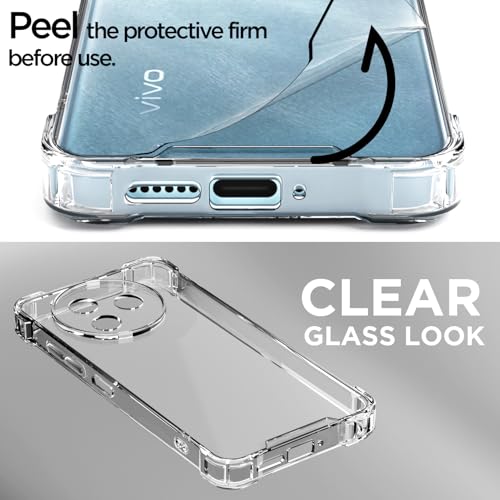 Image of Amazon Basics Back Cover for Vivo Y39 5G PC + TPU Clear Transparent Raised Edges Shockproof Protective Phone Bumper Case(Transparent)