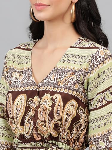 Image of KOTTY Women's Polyester Blend Fit and Flare Maxi Dress