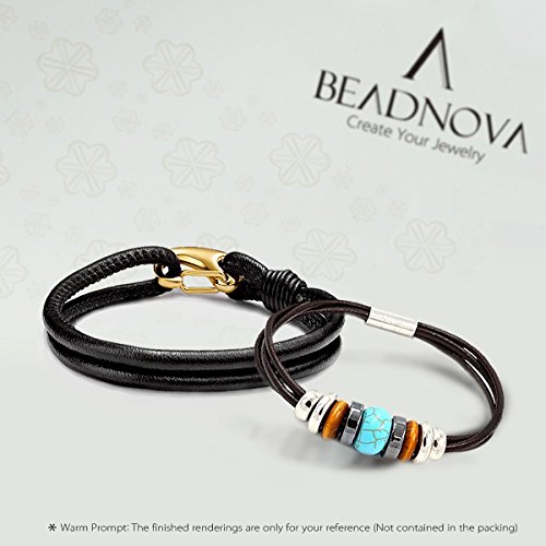 Beadnova PS-0031-2003 Genuine Round Leather Cord Black Leather Strips For Jewelry Making Bracelet Necklace Beading thumb #4