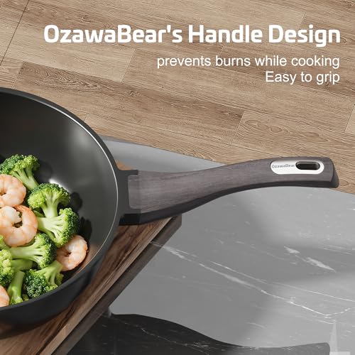 Image of Nonstick Cookware Set, Titanium Coating Pan Set, Induction Cookware Oven Safe RV Kitchen Set, PFAS PFOA & PTFE Free, (8+11Inch with Lid)