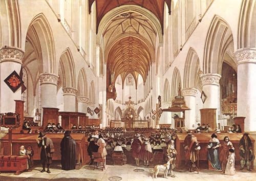 Poster Grote Kerk Haarlem Gerrit Berckheyde Tableau Toile Art 60x90cm