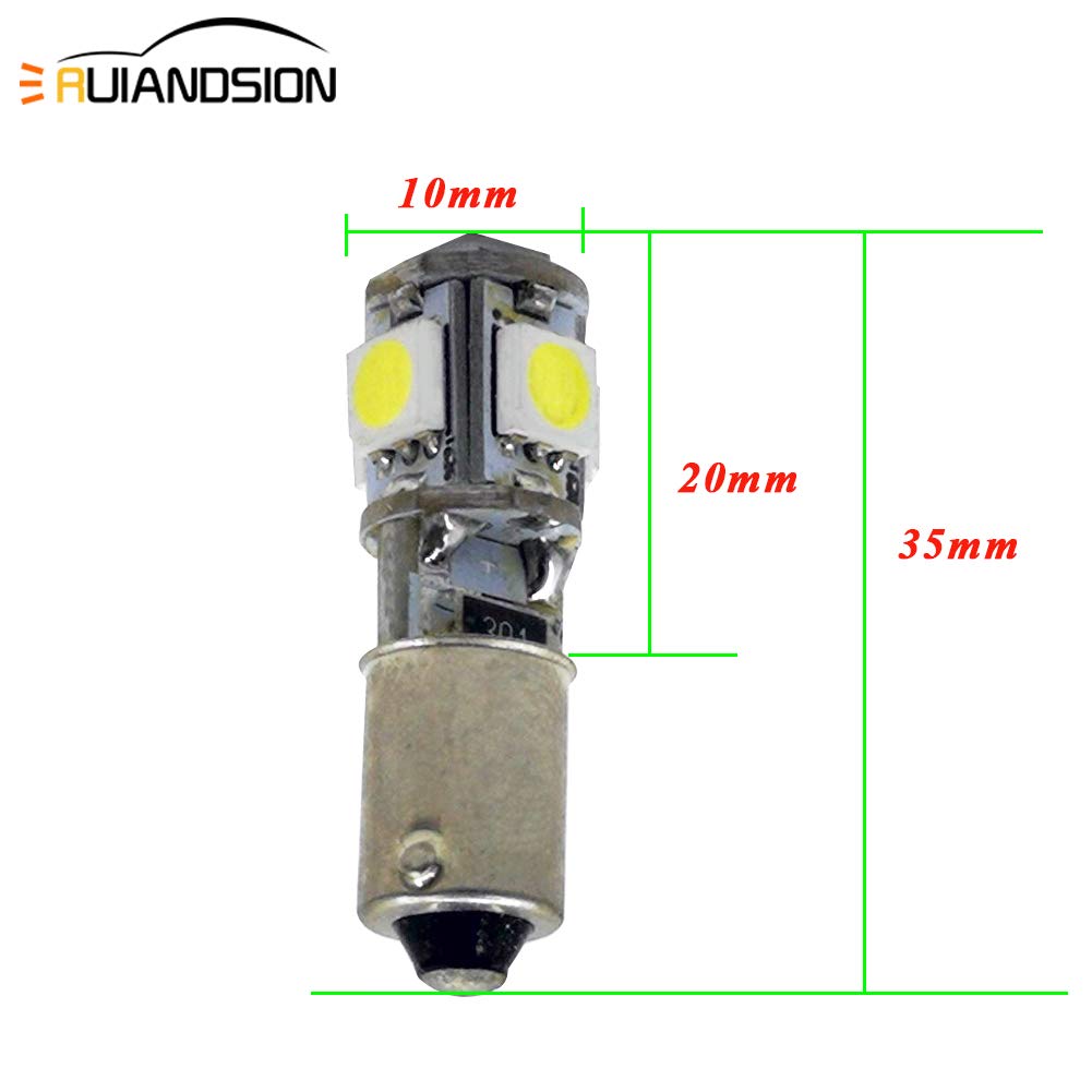 Ruiandsion 2pcs BAX9S H6W 64132 38161 LED Bulbs 6V