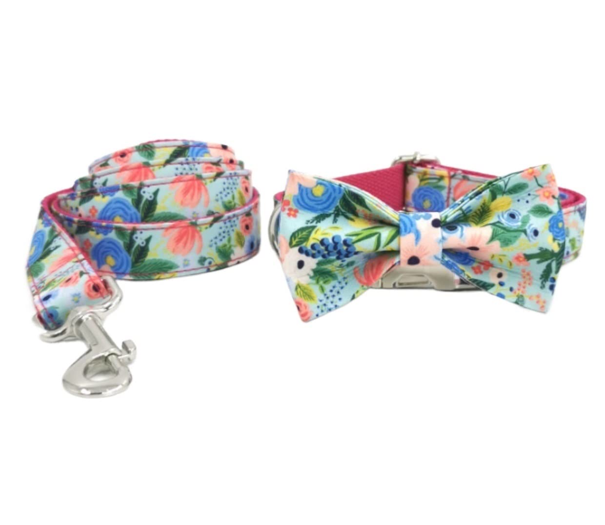 Correa Perro Correr Estampado de Correa Cuello Perro Mascota Ajustable Collar poliéster cómodo Suministros para Mascotas Antideslizantes Reforzada(42-48cm)