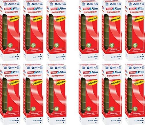 tesafilm Klebeband, transparent, Office-Box mit 8 Rollen (10m:19mm 12 Boxen)