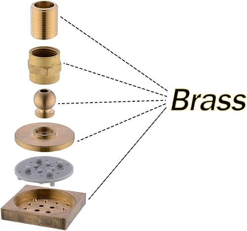 Miniatura 37 de Juego de ducha de latón con chorro de masaje cuadrado, de la marca RANDOM, de níquel cepillado, cromado, bronce aceitado y oro cepillado. C-Negro