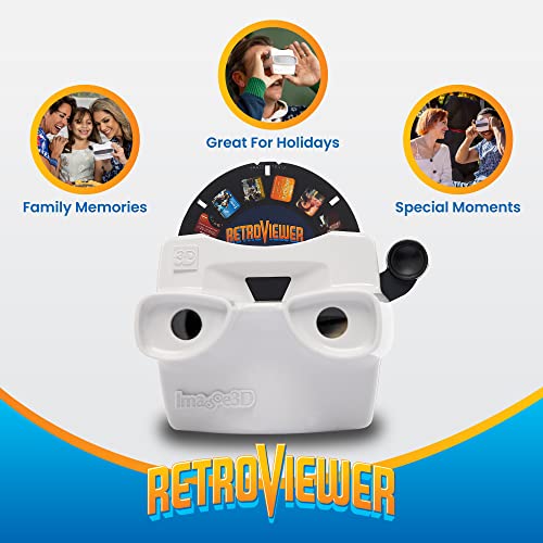 Image3D Custom Viewfinder Reel Plus Retroviewer - Viewfinder For Kids, & Adults, Classic Toys, Slide Viewer, Retro Toys, Vintage Toys, May Work In Old Viewfinder Toys With Reels (White) #TOP1