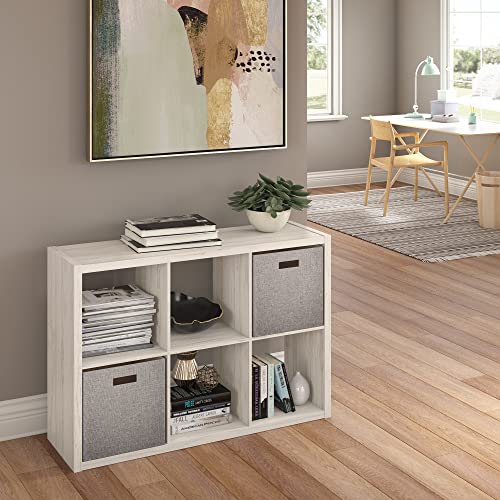 Image of ClosetMaid Decorative Open Back 6-Cube Storage Organizer, Bleached Walnut