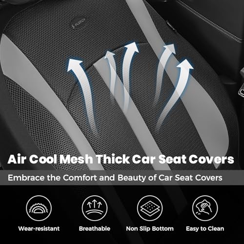 Image of FLORICH Front Car Seat Covers, Breathable Automotive Seat Cover, Universal Seat Covers Car Interior Protectors Cushion for Most Cars&SUV-Light Grey