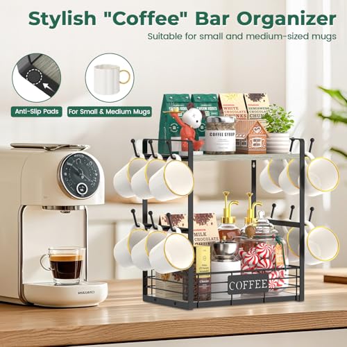 EsLuker.ly 2-Tier Coffee Bar Rack Countertop Organizer