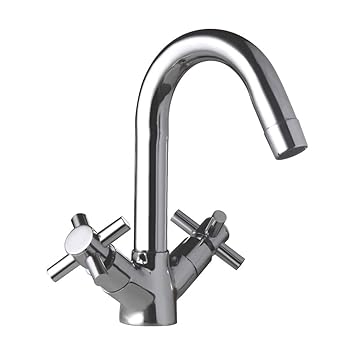 Zap 100% High Grade Brass Centre Hole Basin Mixer/Chrome Finish/Brass Plated Foam Flow 15mm, Sink Cock, Bathroom Fittings, Taps