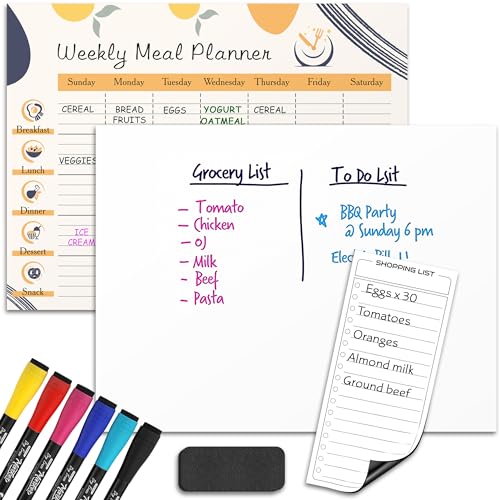 Weekly Meal Planner Dry Erase 13"X17” Magnetic Diet Planner for F...