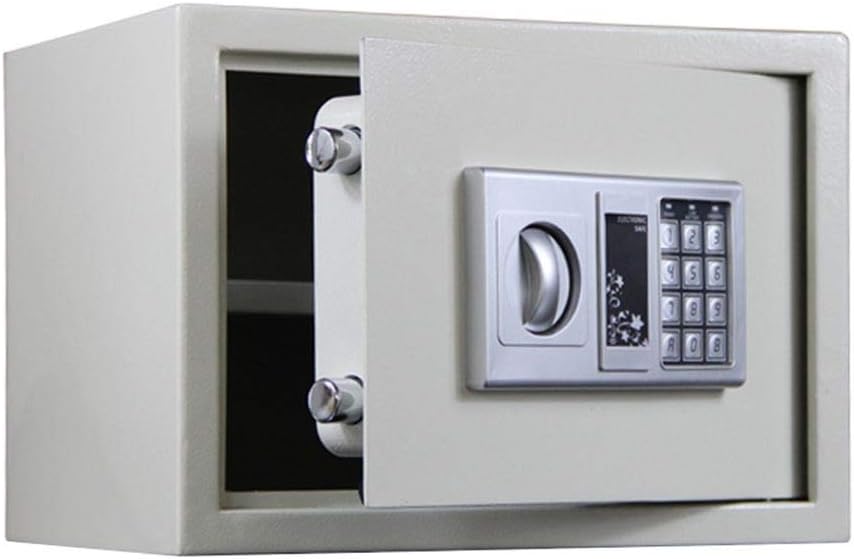 Steel Safes Lock Boxes Digital Electronic with Keypad for Jewellery Money Valuables Cabinet Safes/White/35X25X25Cm