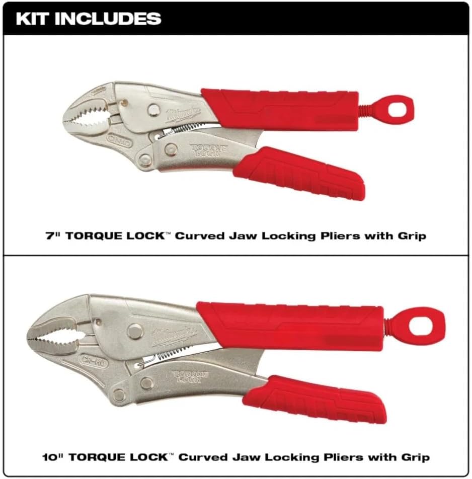 7 and 10 inch torque lock curved jaw clamp set -2 pieces