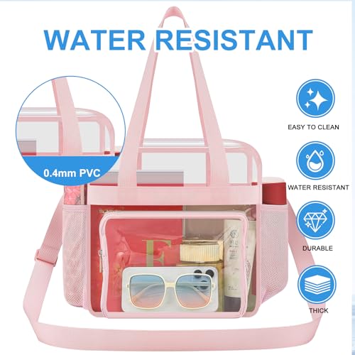 Image of Busiuw Clear Bag for Stadium Events, Stadium Approved 12x12x6 Clear Tote Bag for Sport Fan, Work Concert Travel