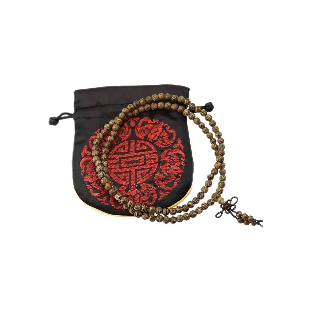 Mala Buddista In Agata Rossa – 108 Perle 6 Mm Con Pochette In Raso – Gioiello Tradizionale Portafortuna - 3