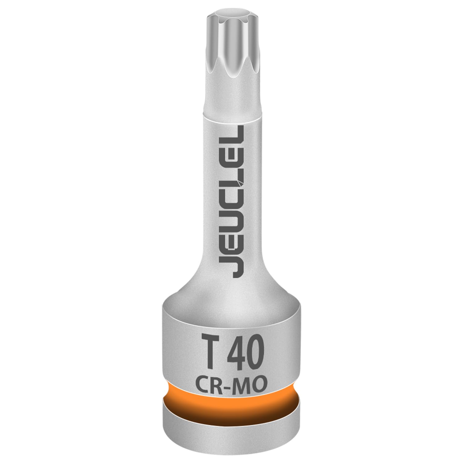 JEUCLEL T40 Torx Star 6 Point Impact Bit Socket, T40 1/2-Inch Square Drive 3-Inch Long Torx Socket, Cr-Mo Steel Lengthen Screwdriver Socket Adapter Tool