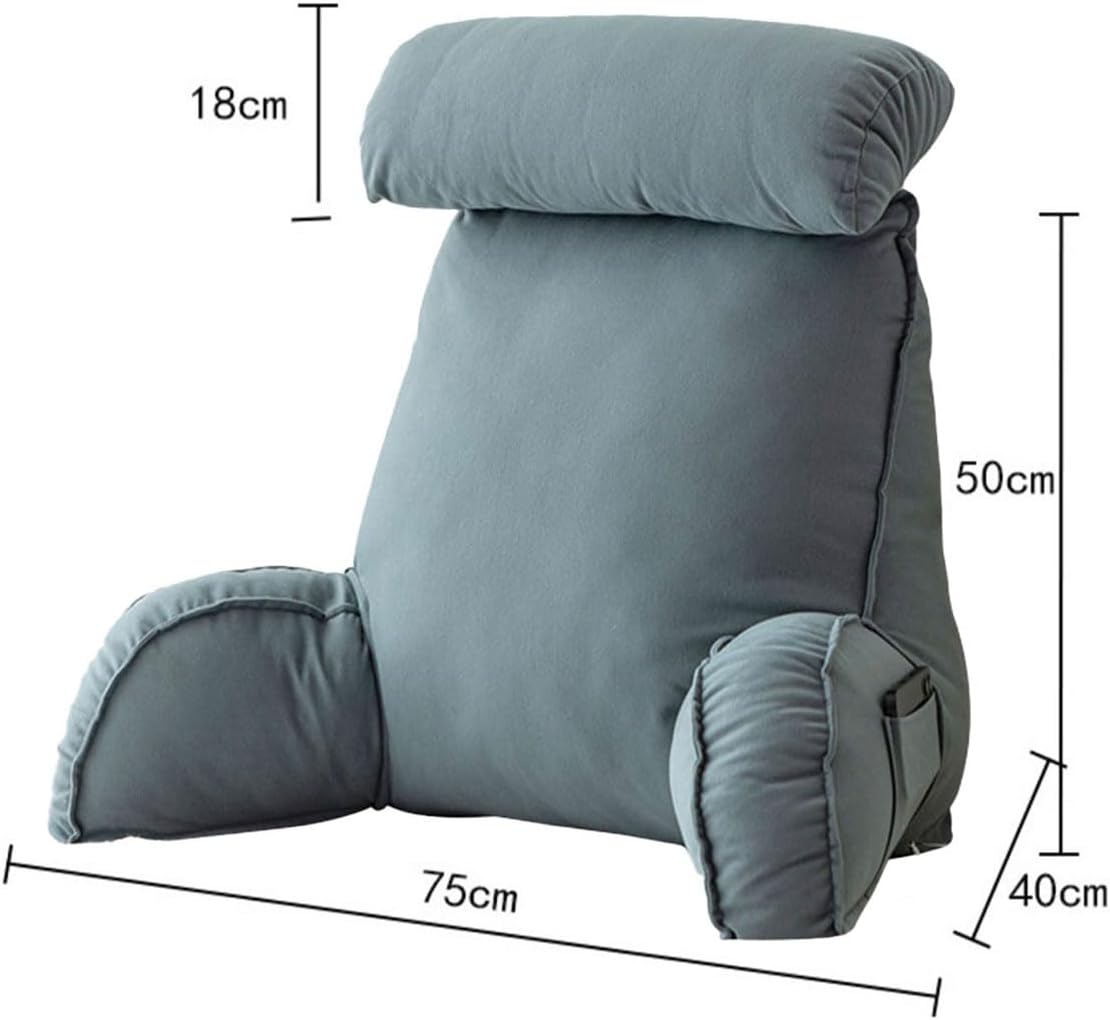 Ergonomic Reading Pillow Design,Back Rest Lumbar Support Arm Seat Cushion Rest Bed Chair Back Cushion,Back Rest Support Pillow For Reading Or Playing,For Bed Sitting Reading,Watching TV 75x40×55 CM
