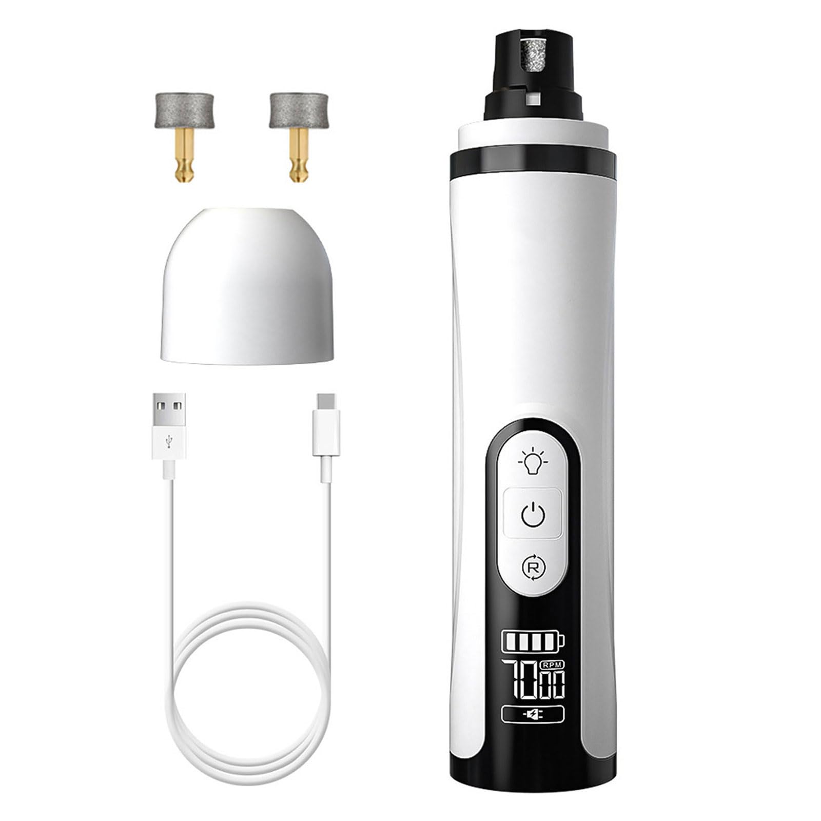 Smerigliatrice elettrica per unghie per animali domestici con doppie luci a LED e schermo LCD per unghie di cane sicure e silenziose che tagliano a casa sensibili smerigliatrice elettrica