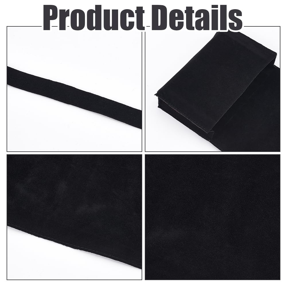 DELORIGIN 4Pcs Velvet Tarot Bags with 4 Tibetan Style Alloy Pendants,Tarot Rune Cube Wrap Pouches Tarot Cards Storage Cloth Holder Jewellery Bag for Tarot Oracle Decks Tarot Card Holder (Black) - Image 3