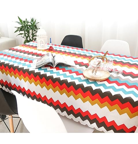 Nappe lin 135x260 cm multicolore KnSam rectangulaire anti-taches - 5
