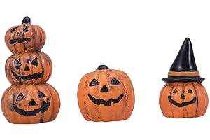 3pcs Halloween Pumpkin Miniature Figurine