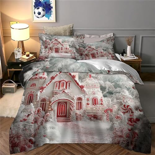 Housse de couette fermeture éclair imprimé 3D Arbre de Noël King - 6