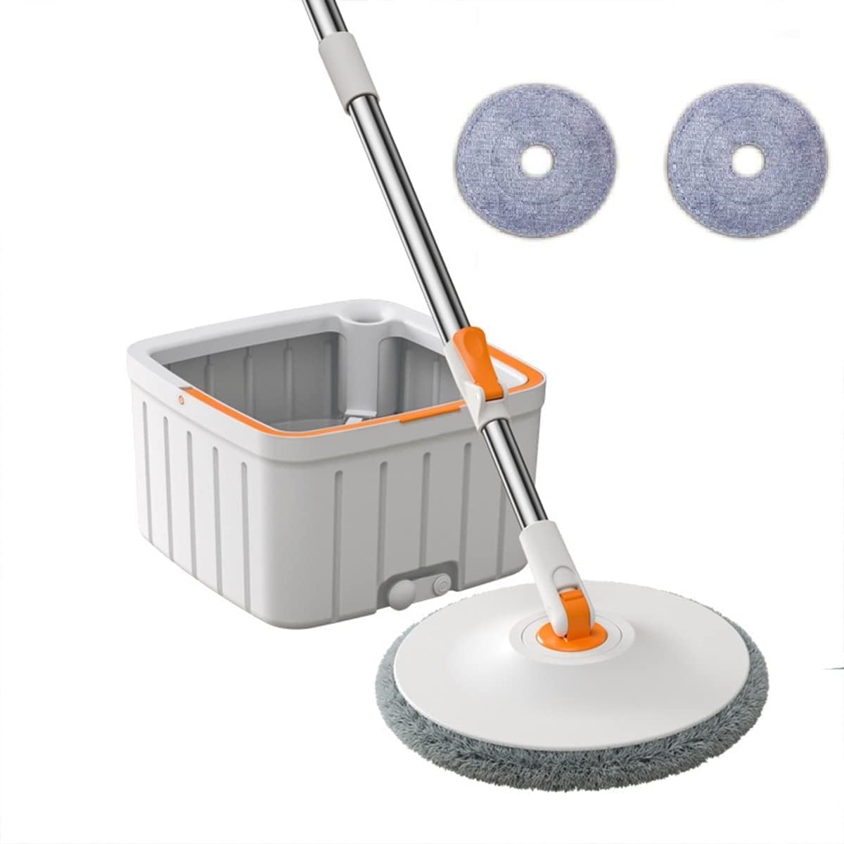 Harikrupa Enterprise Scratch Mop with Bucket Hands-Free Microfiber Flat Spin Mop System 360° Flexible Head