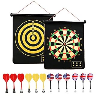 HelaCueil cible fléchettes magnétique 38 cm, 12 fléchettes
