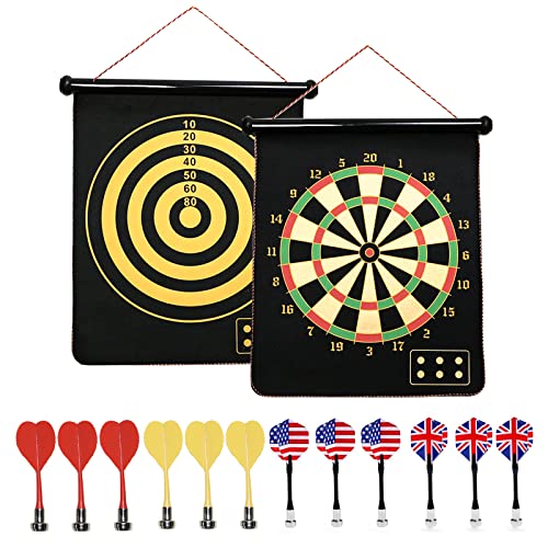 HelaCueil cible fléchettes magnétique 38 cm, 12 fléchettes
