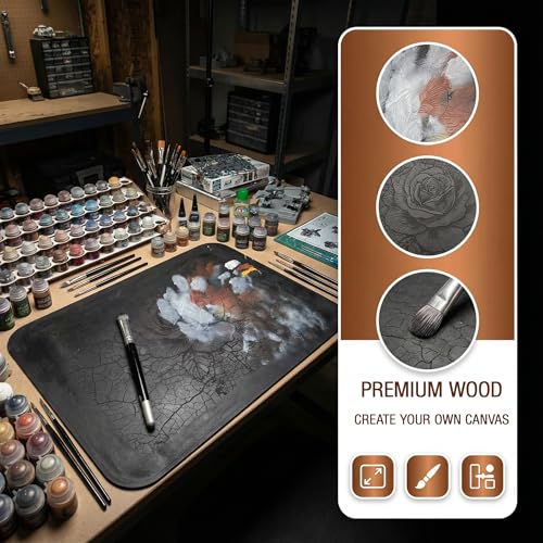 Image of A3 Large Dry Brush Palette for Miniature Painting, Texture Palette to Remove Excess Paint & Control Moisture, Brush-Safe Surface for Warhammer 40k, D&D Figures & Model Kits