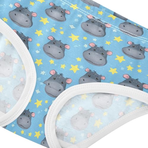 Girls' Underwear Cute Hippos Cotton Stretch Comfort Toddler Panties4