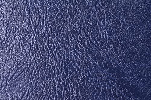 Image of Wento Thick 1 Yard Faux Leather Soft Skin Grain PU Fabric for Furniture Cover, Reupholster Sofa Chairs, Cushions, Vinyl Upholstery (1yard, Navy)