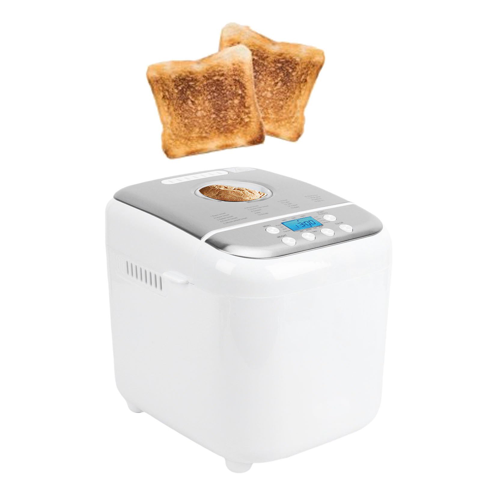 Automat do Pieczenia Chleba z powłoką nieprzywierającą, Programowalny z 19 Ustawieniami, 3 Kolory Skórki, Silnik o Mocy 600 W, do Pieczenia Ciasta Chlebowego (wtyczka UE)