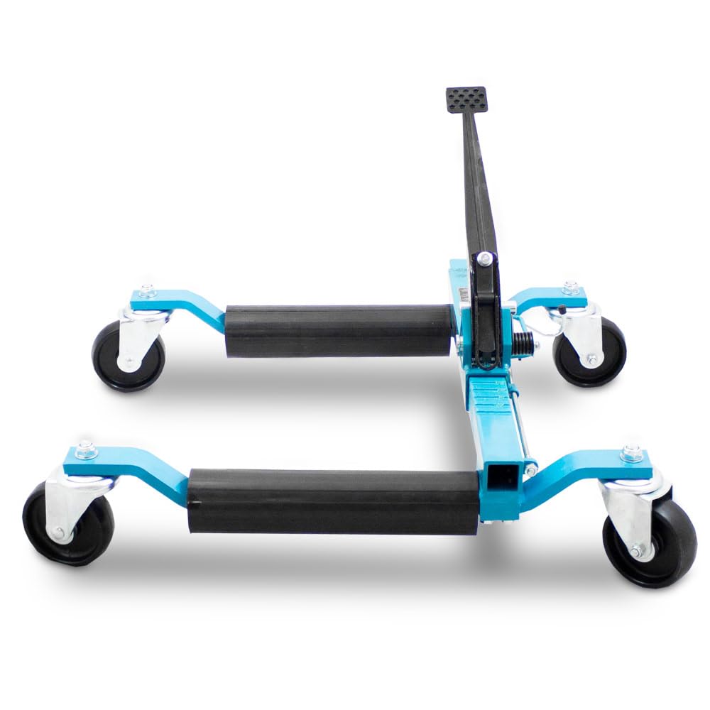 4X BITUXX PKW Rangierhilfe Rangierheber mechanisch Wagenheber Auto Rangierroller Rangierheber belastbar bis 560 kg pro Rangierroller (Blau)