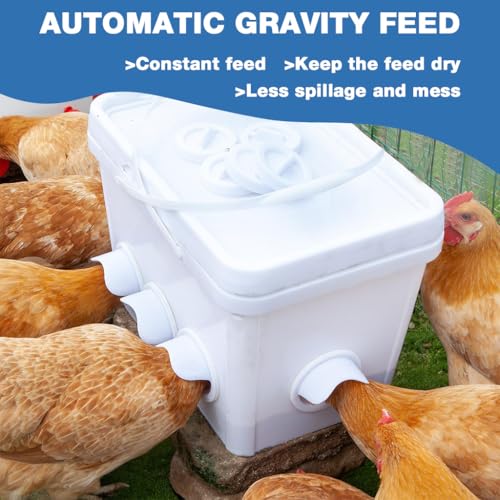 Image of HASTHIP 4PCS Chicken Feeder and Drinker Kit, DIY Poultry Feeding System