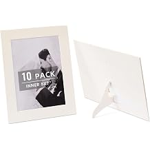 10 Pack Ivory Paper Picture Frames for 5x7, Acid Free 4 Ply Thickness Picture Cardboard Frames with Ivory Core Bevel Cut, Classroom Crafts, Home Decoration