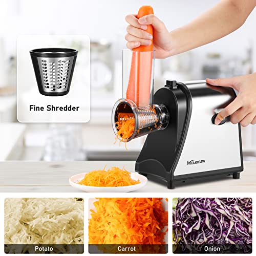 250W Electric Slicer/Shredde for Block Cheese, 5 In 1 Professional Electric Cheese Grater for Veggies, Salad Maker, Shredded Carrot, Zucchini, Cheese Grater Electric by Homdox - Image 2
