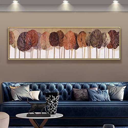 Art peinture impression sur toile feuilles d'art abstrait aux couleurs chaudes