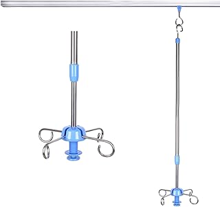Stojak Na Worek Dożylny Stojak Na Infuzje W Szpitalach/Klinikach, Stojak Na Kroplówkę Z 4 Składanymi Haczykami, Stojak Ze Stali Nierdzewnej I Stojak Na Butelki Medyczne