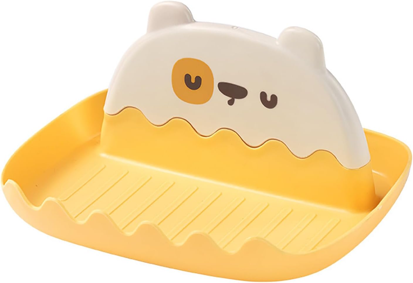 Spoon Rest with Lid Holder, Thicken Prevents Deformation Pot Lid Utensil Rest Spatula Spoon Fork Holder for Cooking, Ladle Pot Lid Utensil Rest Kitchen Gadgets(Yellow)