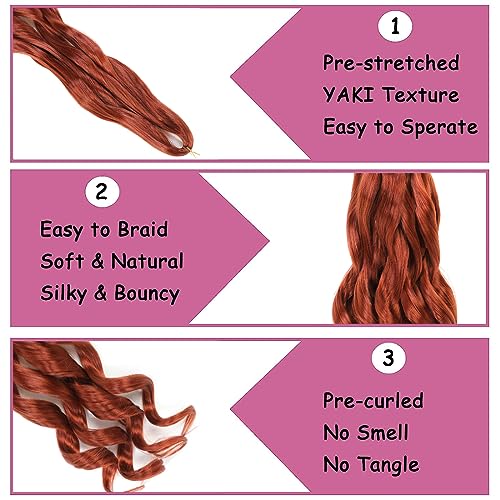 WoWCFyyds 8 Packs French Curl Braiding Hair 24 Inch Loose Wave Spiral curly braiding hair extensions 75g/Pack Soft French Curls Synthetic Hair Extensions for Braiding(350#) - Image 3