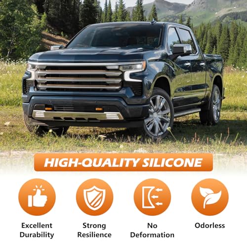 Image of Tow Hook Covers Fit for Chevy Silverado 1500 2007-2026 /GMC Sierra 1500 2007-2018, Customized Car Tow Hooks Compatible with Chevrolet Silverado 1500 Accessories 2007-2026 (Orange)
