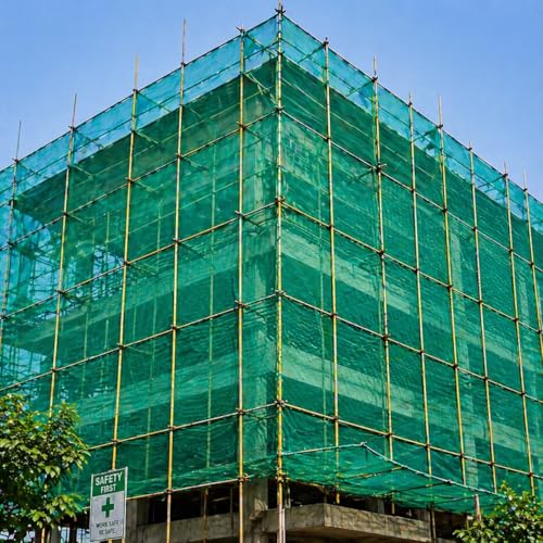 Image of Green Shade Net, 50% UV Sun Protection, for Terrace, Garden, Green House, Balcony, & Gardening Multipurpose Agro Netting (5x60 Feet)