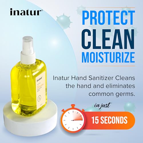 Image of Inatur Hand Sanitizer Spray 280 ml | Refreshing | Alcohol based Kills 99.9% Germs | Antibacterial with disinfectant properties | safe on skin, safe surfaces