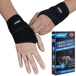 Carpal Tunnel Wrist Brace,2Pack Wrist Support Brace Adjustable Wrist Strap Reversible Wrist Brace for Sports Protecting/Tendonitis Pain Relief/Carpal Tunnel/Arthritis-Right&Left