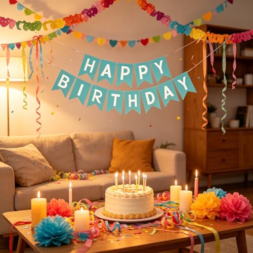 Image of Happy Birthday Banner Birthday Party Supplies (Blue 2)