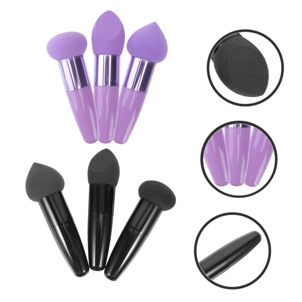 6 pezzi Pennelli Trucco Penna Portatili Spugne Make Up Morbide ed Elastiche per Applicazione Precisa di Fondotinta e Cipria Design Ergonomico per Uso Facile e Risparmio Cosmetico