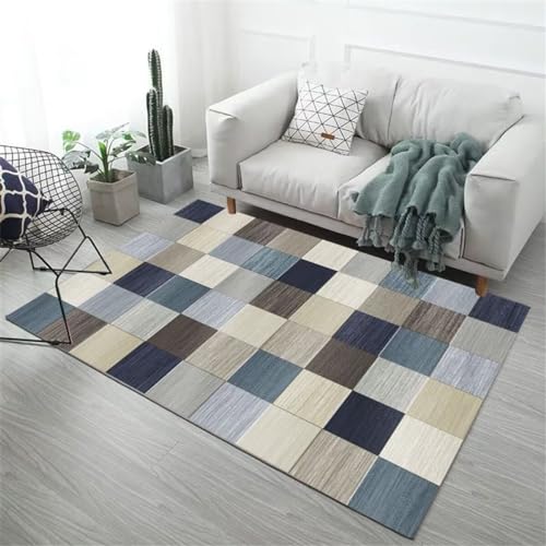 Tapis lavable en machine moquette intérieure douce gris-bleu